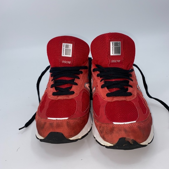 Men's (RED) New Balance 990 V4 - Picture 5 of 8